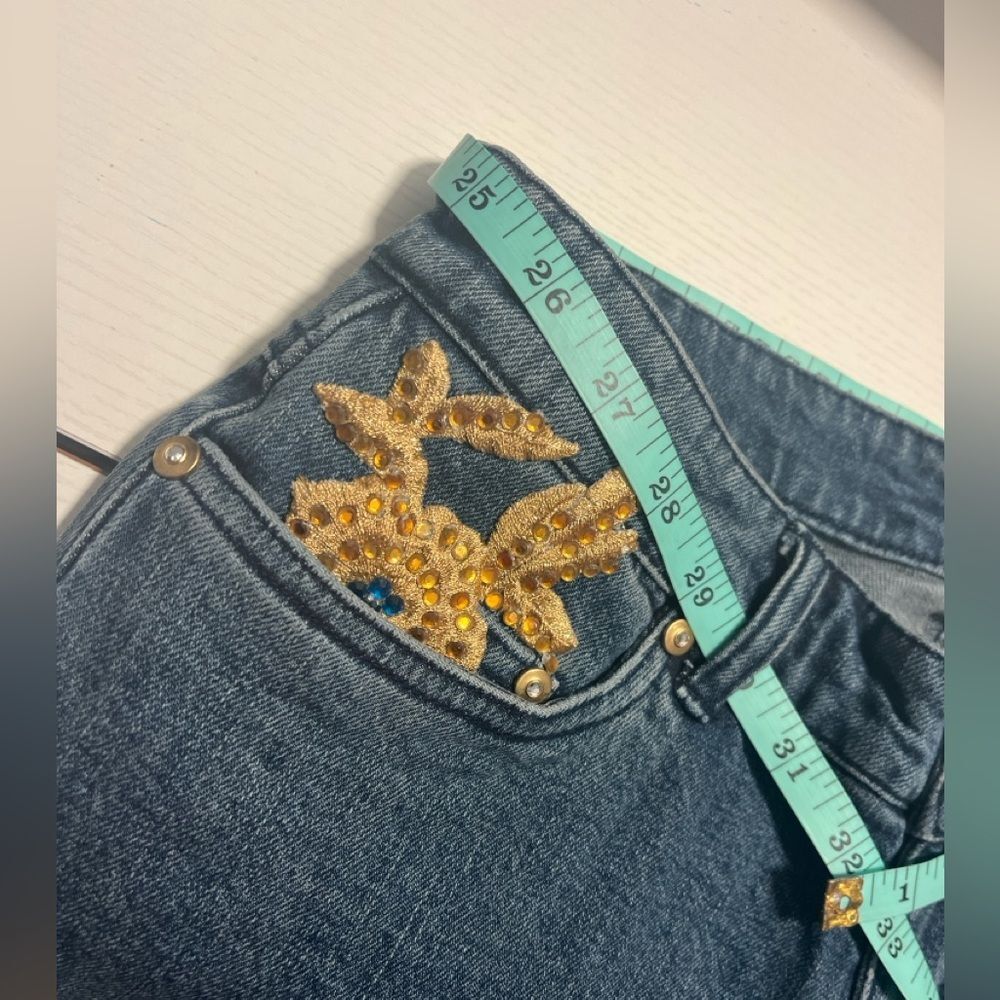 NWOT Cache Blue Denim Jeans Vintage Embroidered Bootcut Y2K Sz 8 - READ - Picture 7 of 11